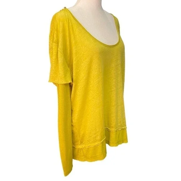 NWT free people lime faux under shirt Blouse long sleeve medium top - Picture 4 of 10